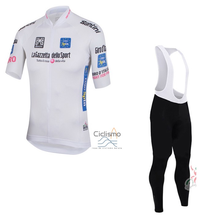 Giro d'Italia Ropa Ciclismo Culotte Corto 2016 Hombre Mangas Cortas Blanco